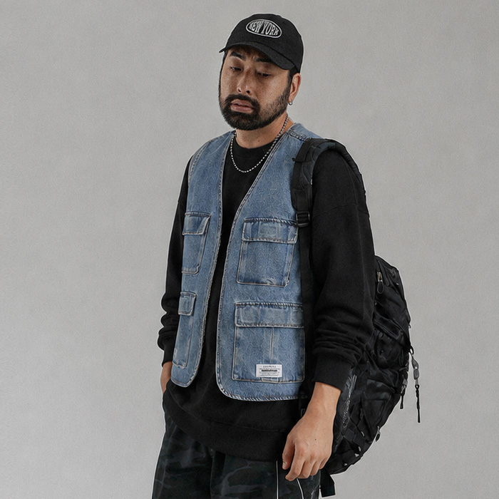 로베너 denim vest 618