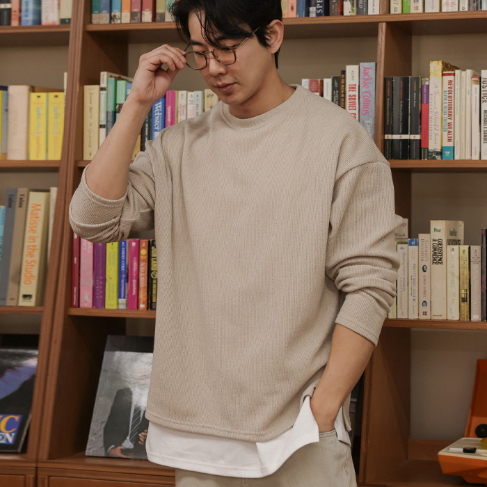 (XL-6XL)<br>엠브로스 ribbed knitwear<br><font color="#fb5ec9"><B>[1+1]</B></font>