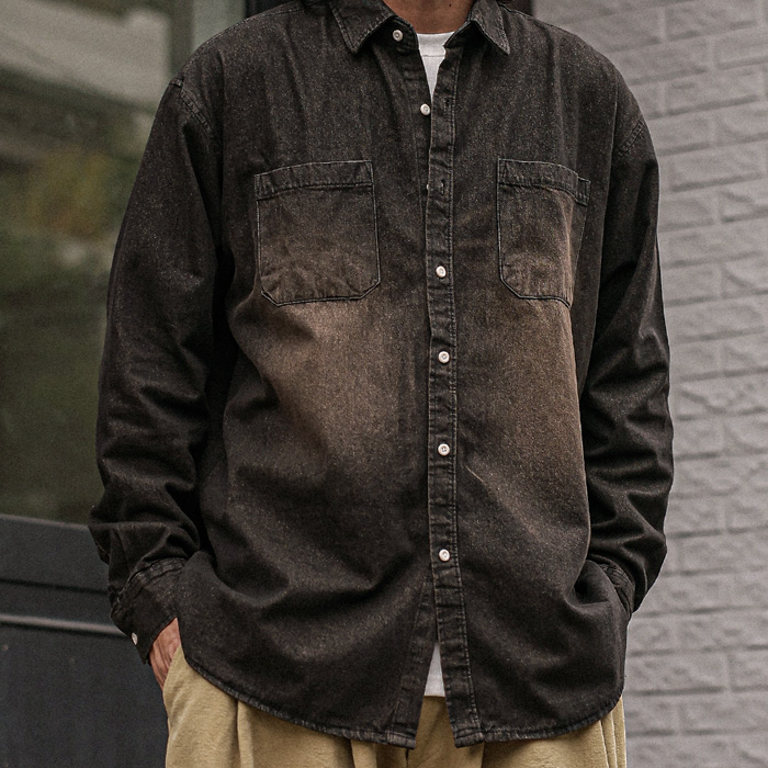 (L-4XL)<br>크런저 denim shirt 106