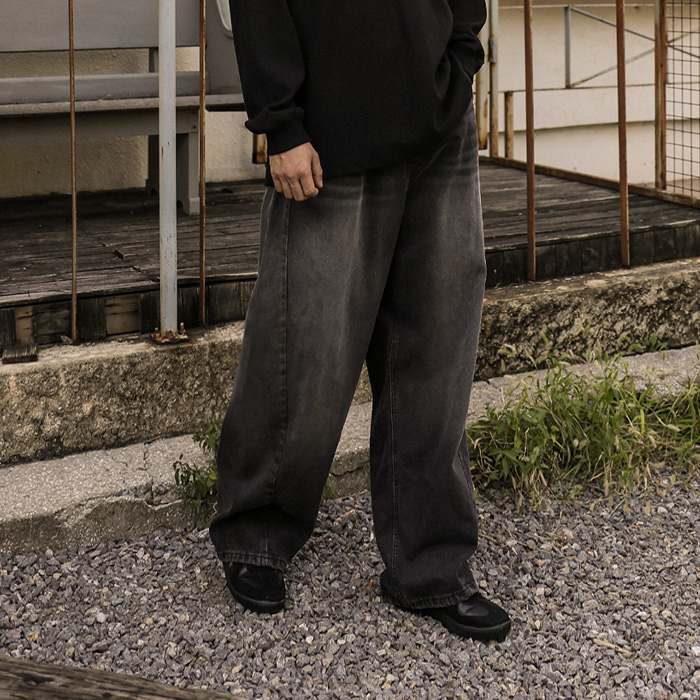 (XL-6XL)<br>홀스워디 커브드 denim banding pants
