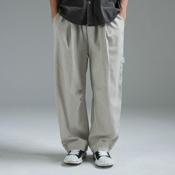 피크라스 커브드 Stripe banding pants