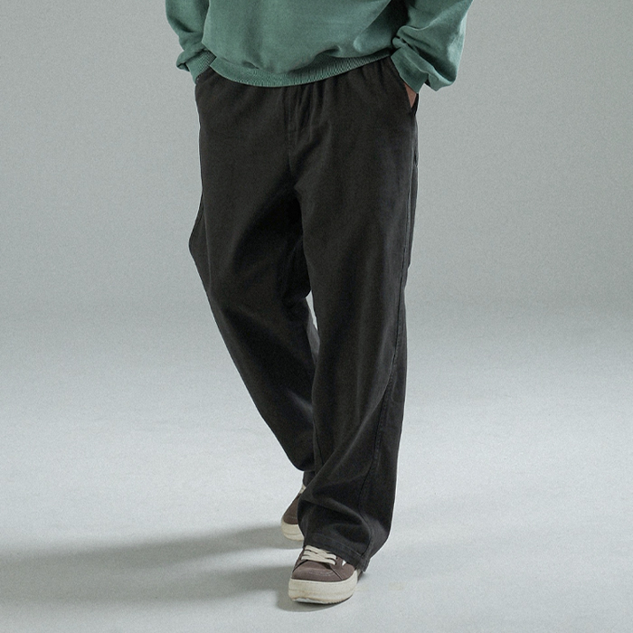 (L-7XL)<BR>터킷 Semi-wide fit banding cotton pants