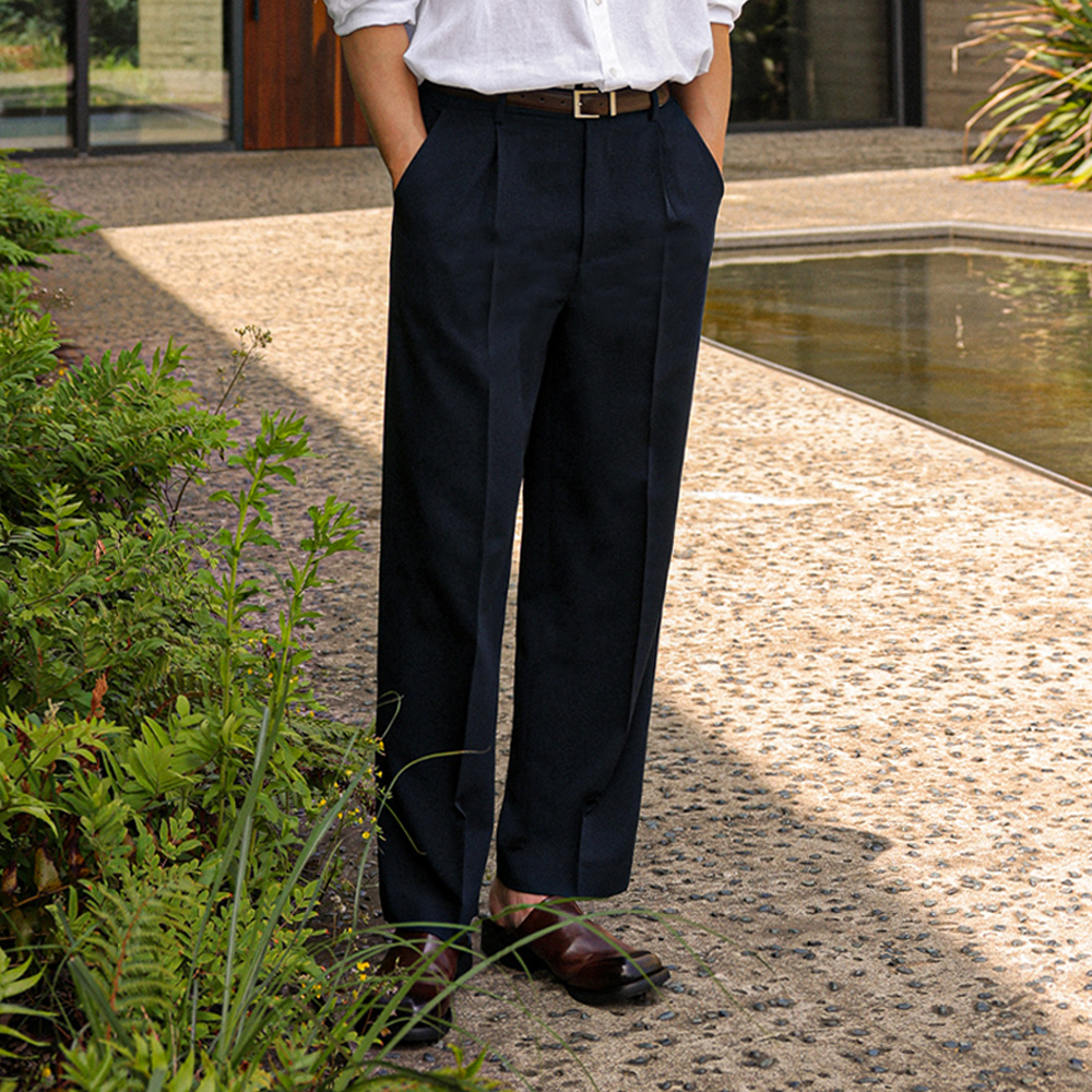 (L-6XL)<BR>러플 Semi-wide fit Sidebanding Slacks<br><font color="#098a09"><B> *Select length (Basic,Long+8cm)</B></font>