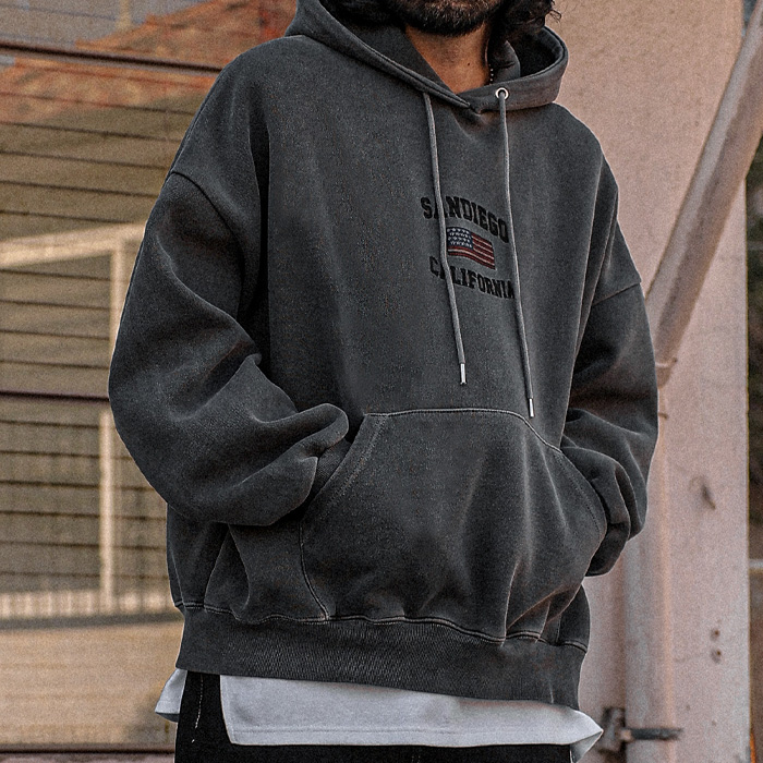 (XL-6XL)<BR>터니스버 pigment Hoodie <br><font color="#098a09"><B>Select length (Basic,Long+6cm)</B></font>