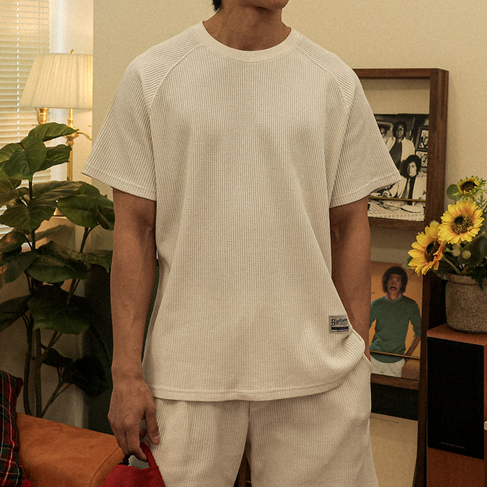 (XL-6XL)<br>바라우타 Waffle short-sleeved T-shirt