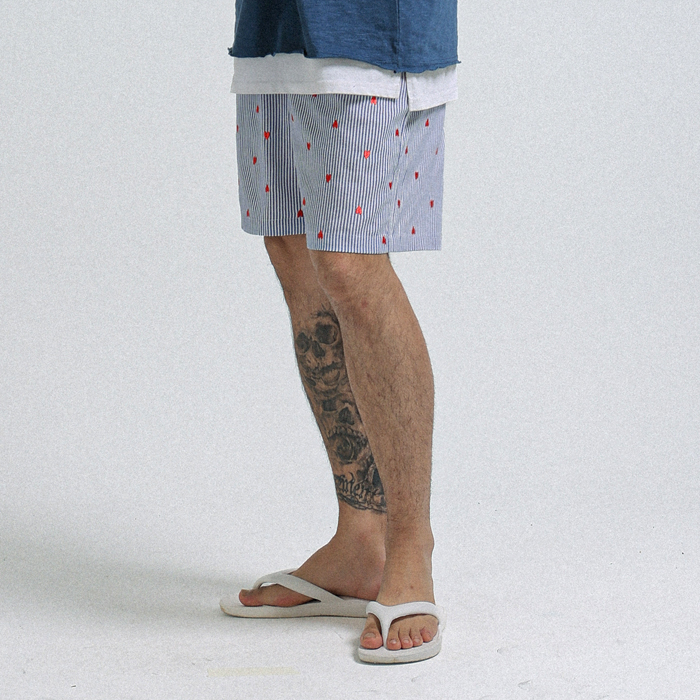 (L-7XL)<BR>아비뇽 Stripe Banding Shorts