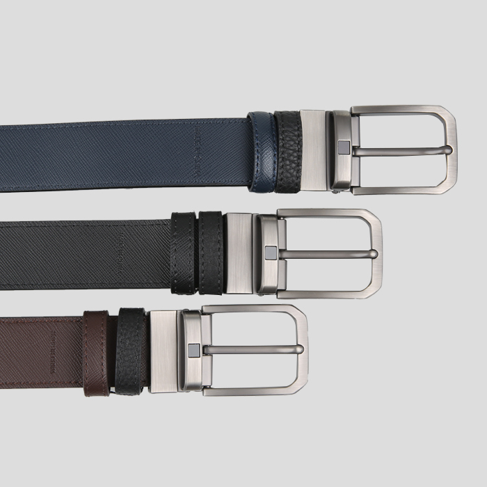 (Wearable up to 48 inches)<BR>두트리오 Cowhide double-sided belt