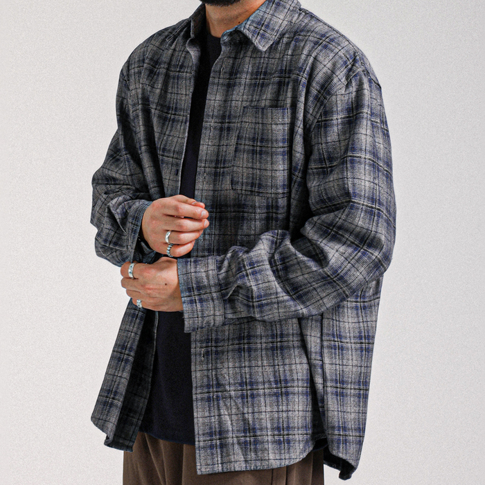 (L-3XL)<BR>에스텔라 checkered shirt