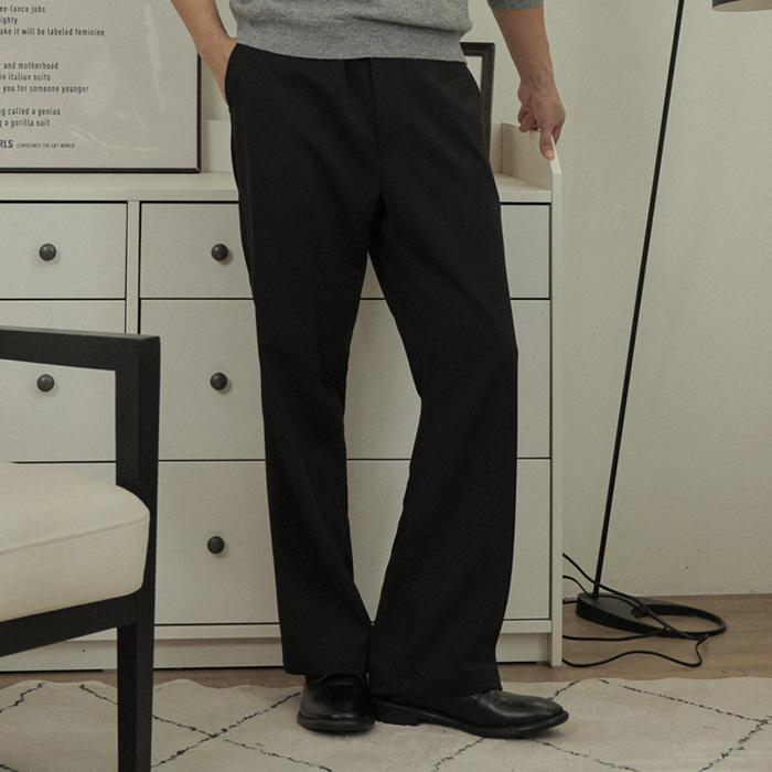 (L-5XL)<BR>우엘 Semi-wide fit Back banding Slacks