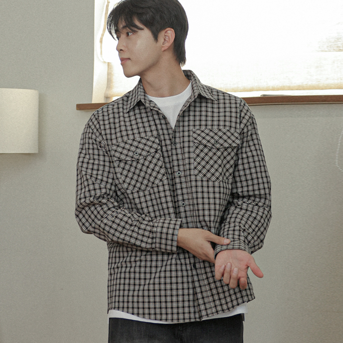 빌란디 투포켓 checkered shirt