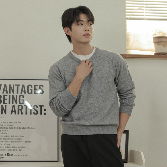키데바 layered V-neck knit