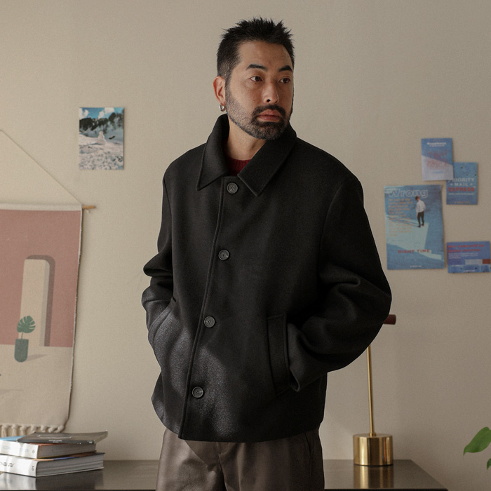 (L-5XL)<BR>만드비 Wool 숏코트