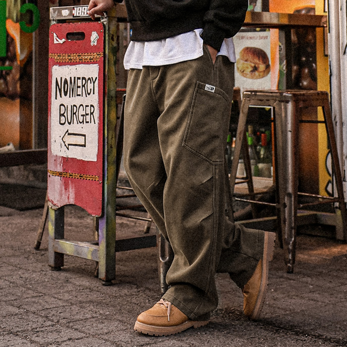 (L-XL)<BR>타마하라 Semi-wide fit 후리스밴딩팬츠
